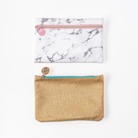 Marble & Gold Cosmetic Pouch (Set of 2) - Picture 1 of 2